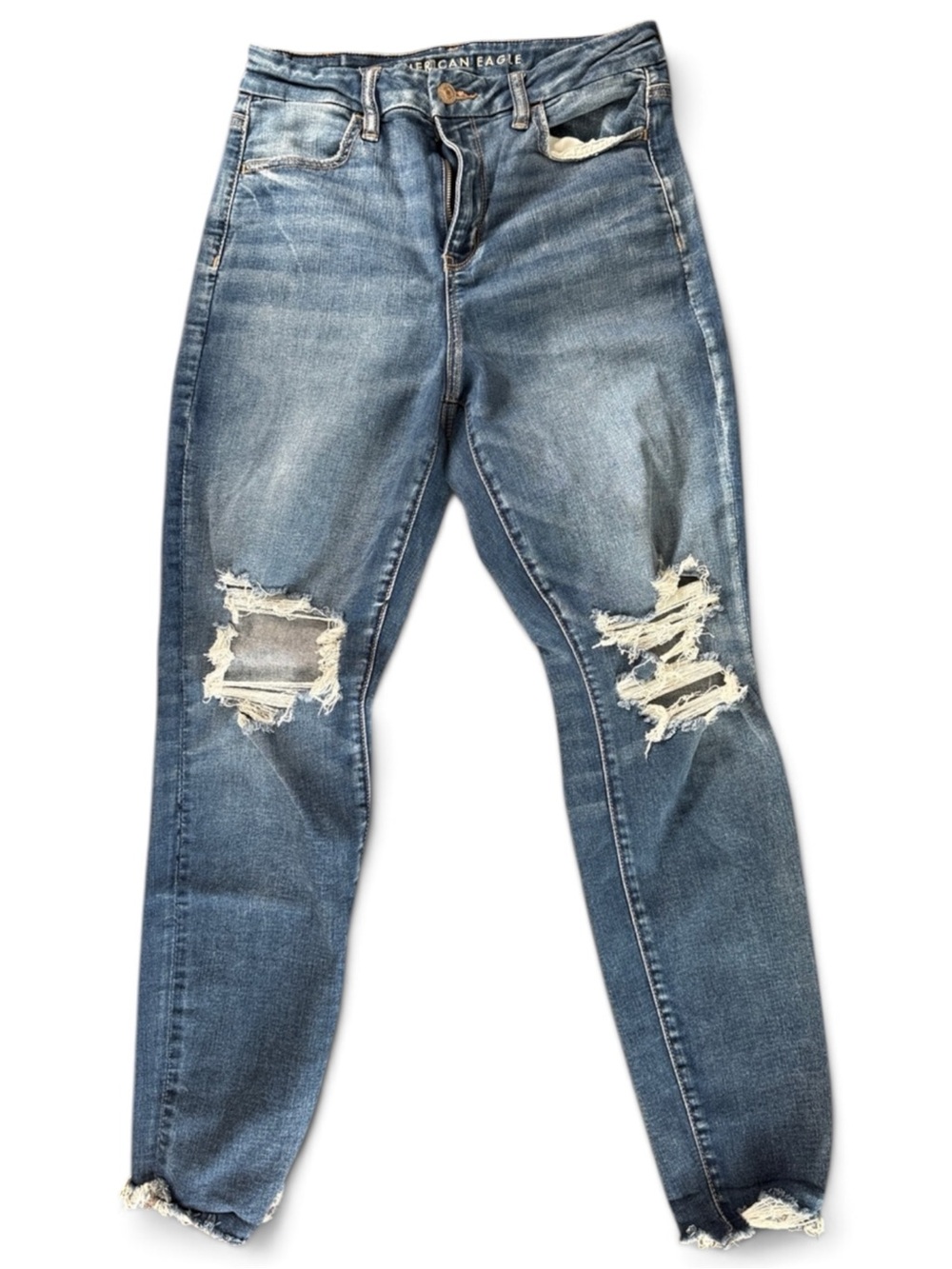 American Eagle Outfitters Distressed High-Rise Skinny Jeans - Size 8